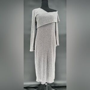 Elegant Gray Off-Shoulder Dress